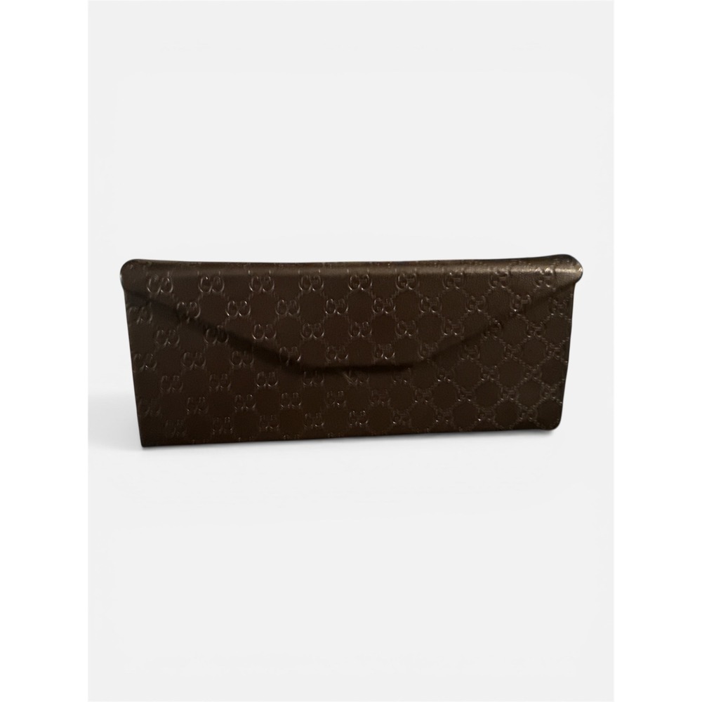 Gucci GG‎ Guccissima Brown Foldable Eyeglass Sunglasses Case w/ Cloth Card